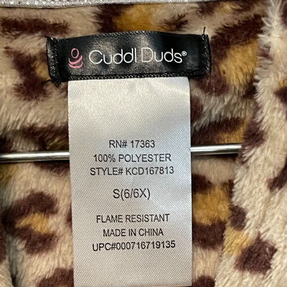 Cuddl Duds Girls Sassy Animal Cheetah Print Soft Cozy Lounge Sleepwear Robe S - Picture 10 of 12